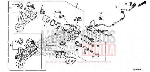 REAR BRAKE CALIPER CBR500RAF de 2015